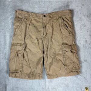 Carhartt Shorts Mens 36 Relaxed Fit Force Cargo Ripstop Tan Utility Workwear